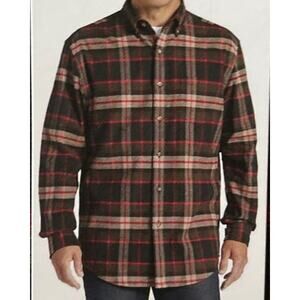 Pendlenton Mens Mason 100% Cotton Red Flannel Shirt Small